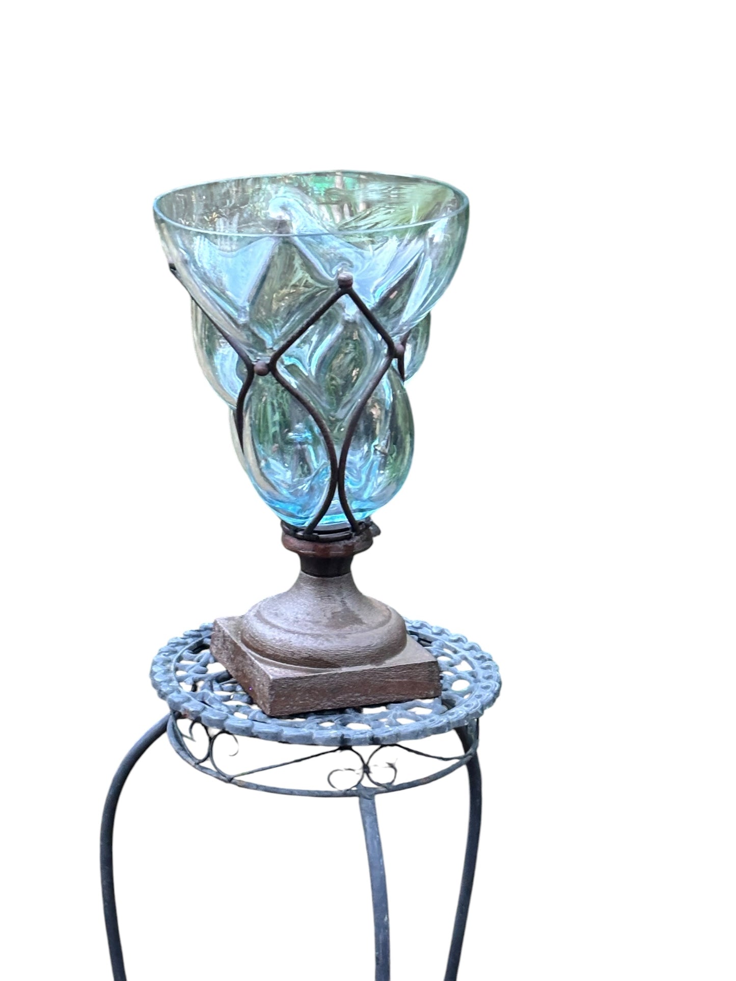 French Caged Glass Vase
