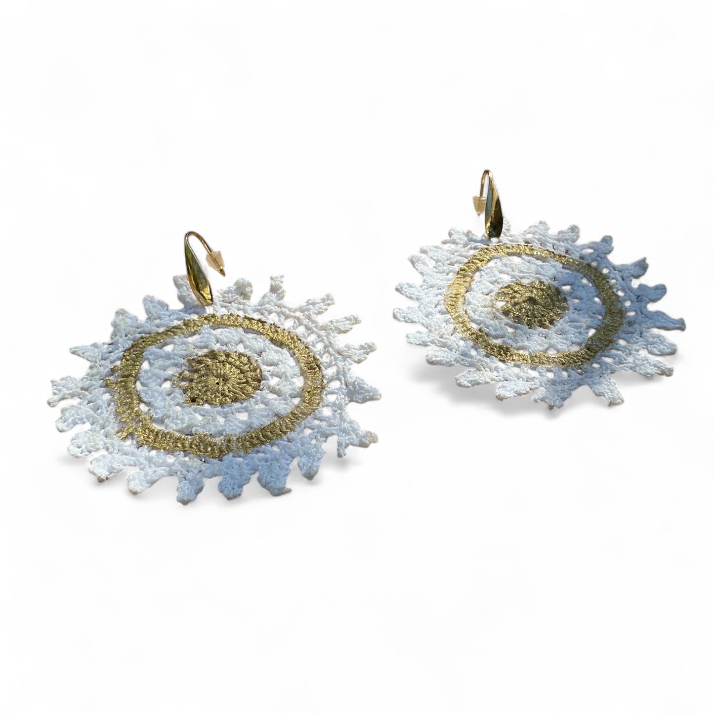 Sunburst crochet earrings