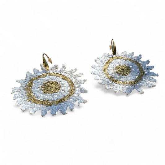 Sunburst crochet earrings