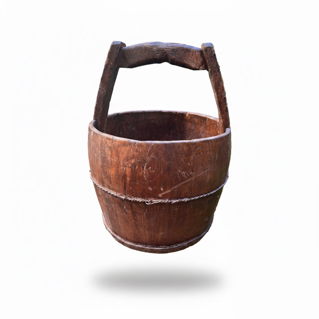 Antique Chinese Wooden Water Bucket