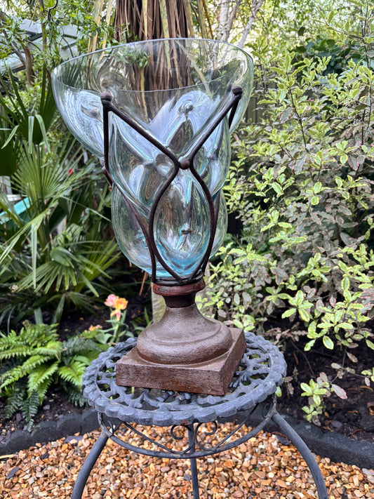 French Caged Glass Vase