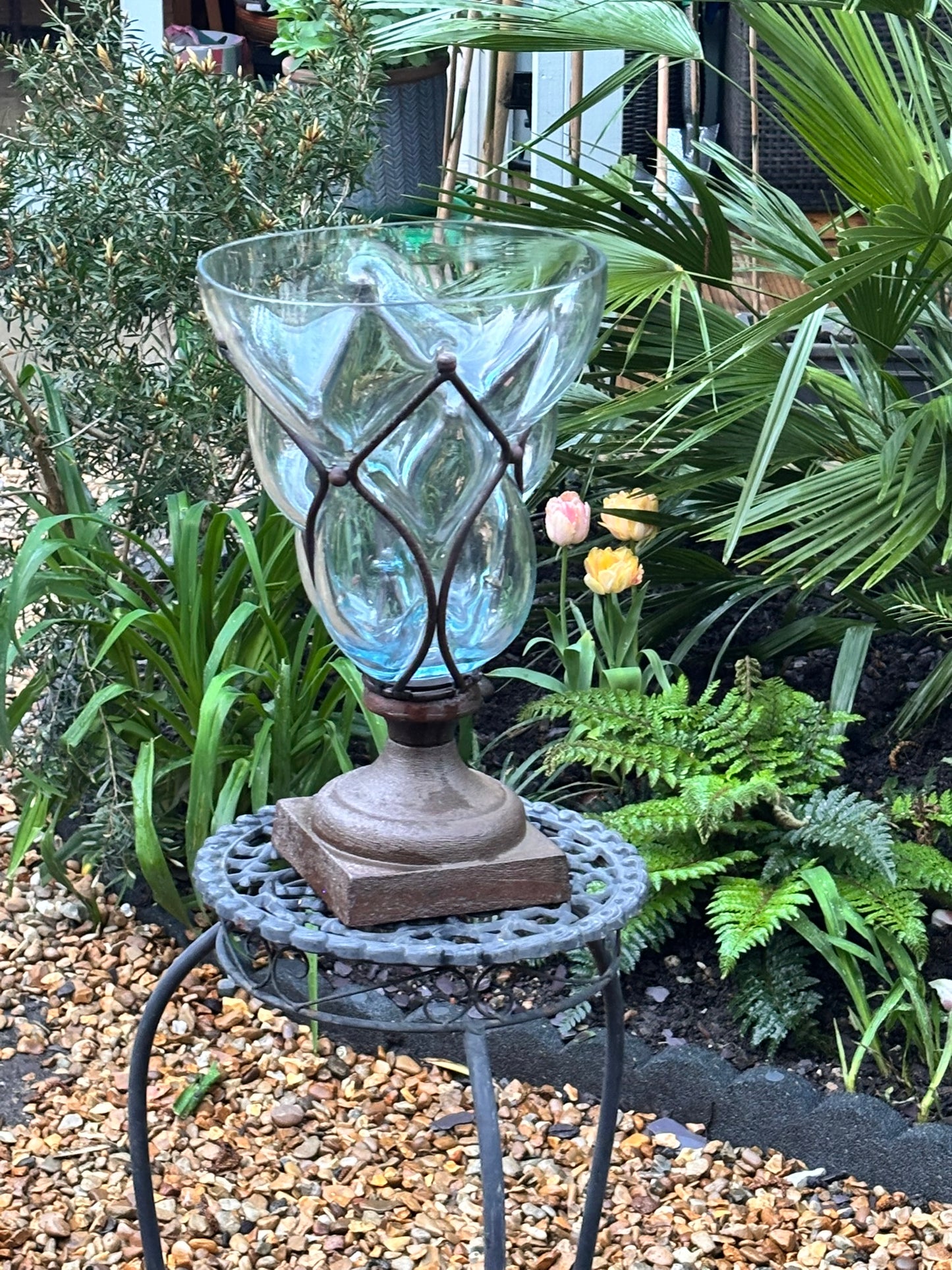 French Caged Glass Vase