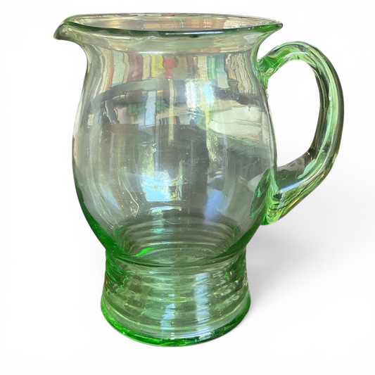 Art Deco Uranium Glass Pitcher